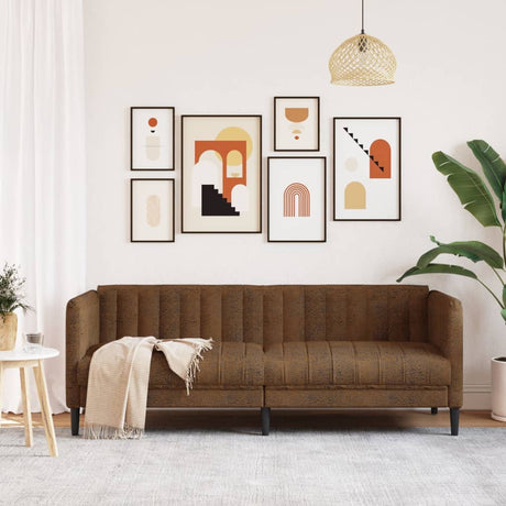 Vidaxl driezitsbank kunstsuède bruin