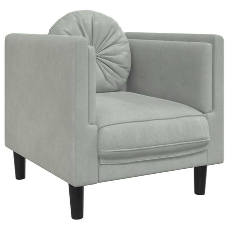 Vidaxl fauteuil met kussen fluweel lichtgrijs