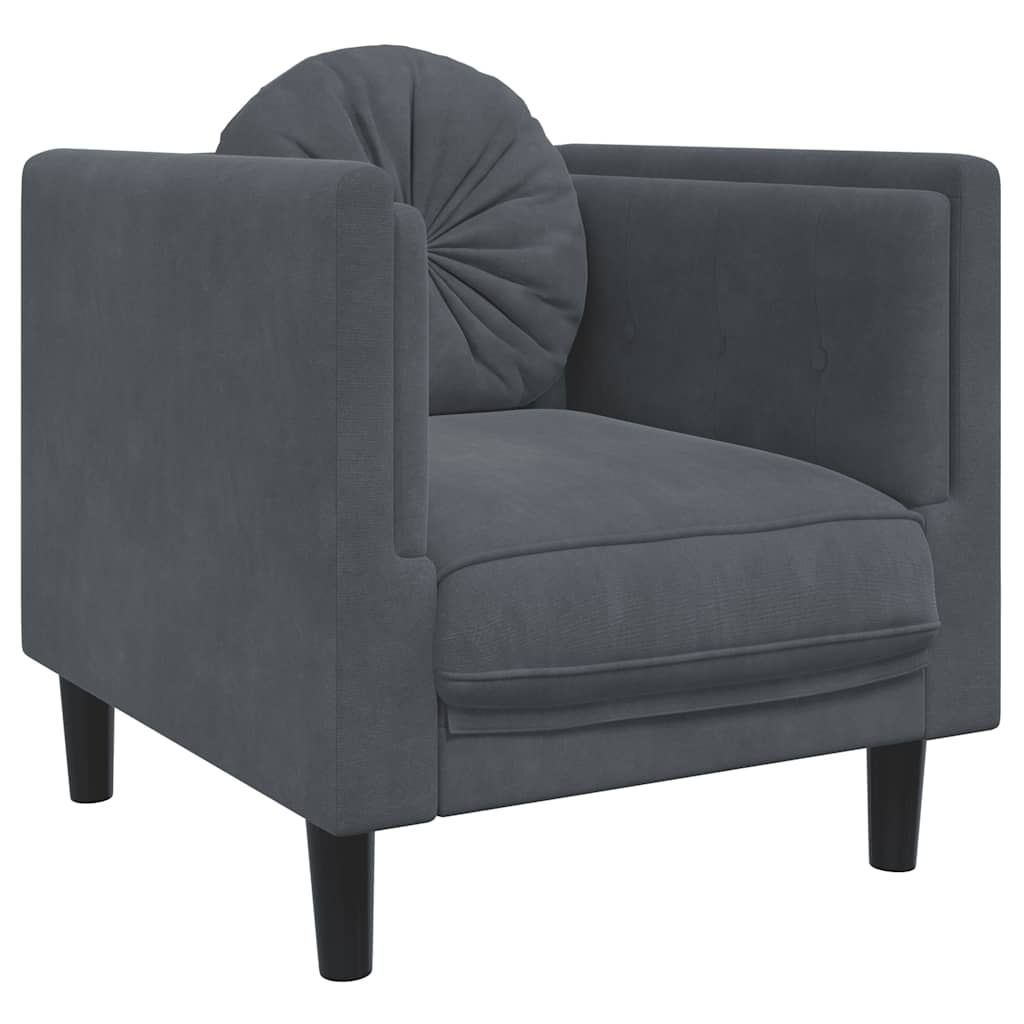 Vidaxl fauteuil met kussens fluweel donkergrijs