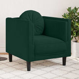 Vidaxl fauteuil met kussen fluweel donkergroen