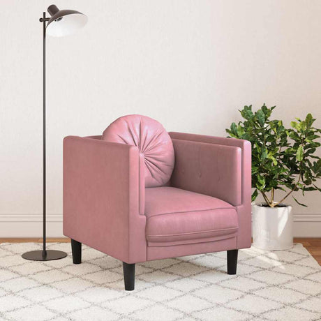 Vidaxl fauteuil met kussen fluweel roze