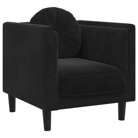 Vidaxl fauteuil met kussen fluweel zwart