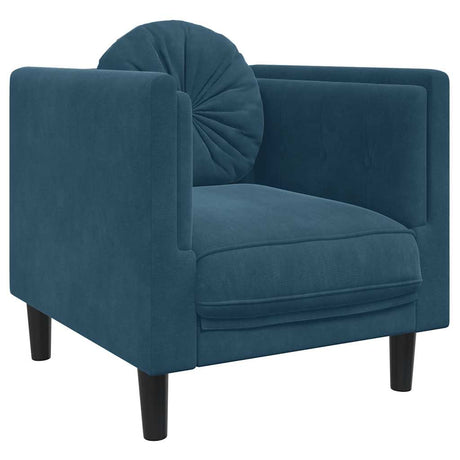 Vidaxl fauteuil met kussen fluweel blauw
