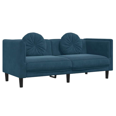 Vidaxl bank met kussens 2-zits fluweel blauw