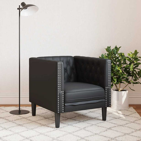 Vidaxl fauteuil chesterfield-stijl kunstleer zwart