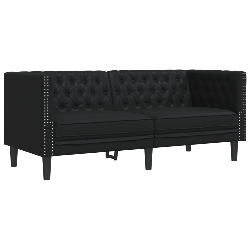 Vidaxl tweezitsbank chesterfield-stijl kunstleer zwart
