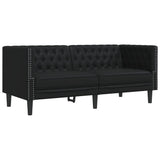 Vidaxl tweezitsbank chesterfield-stijl kunstleer zwart