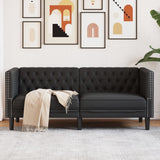 Vidaxl tweezitsbank chesterfield-stijl kunstleer zwart