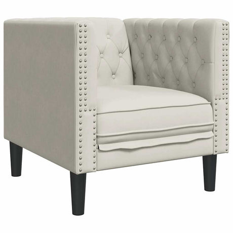 Vidaxl fauteuil chesterfield-stijl fluweel crèmekleurig
