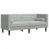 Vidaxl tweezitsbank chesterfield-stijl en bolsters fluweel lichtgrijs