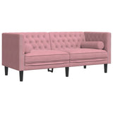 Vidaxl tweezitsbank chesterfield-stijl en bolsters fluweel roze