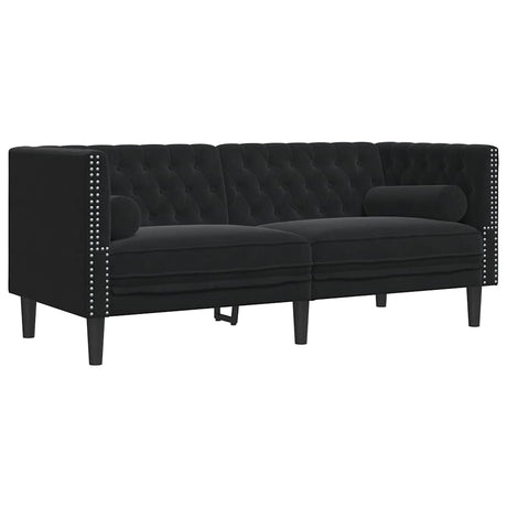 Vidaxl tweezitsbank chesterfield-stijl en bolsters fluweel zwart