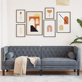 Vidaxl driezitsbank chesterfield-stijl en bolsters fluweel donkergrijs