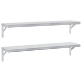 Vidaxl wandschappen 2 st 100x23,5 cm roestvrijstaal zilverkleurig
