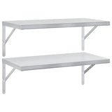 Vidaxl wandschappen 2 st 75x40 cm roestvrijstaal zilverkleurig