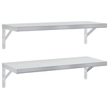 Vidaxl wandschappen 2 st 75x30 cm roestvrijstaal zilverkleurig
