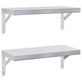 Vidaxl wandschappen 2 st 50x23,5 cm roestvrijstaal zilverkleurig
