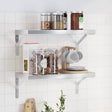 Vidaxl wandschappen 2 st 50x23,5 cm roestvrijstaal zilverkleurig