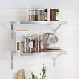 Vidaxl wandschappen 2 st 50x23,5 cm roestvrijstaal zilverkleurig