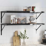 Vidaxl wandschappen 2 st 100x40 cm roestvrijstaal zwart