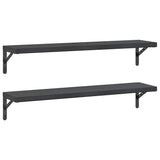 Vidaxl wandschappen 2 st 100x23,5 cm roestvrijstaal zwart