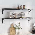 Vidaxl wandschappen 2 st 100x23,5 cm roestvrijstaal zwart