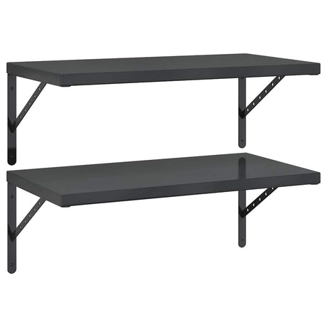 Vidaxl wandschappen 2 st 75x40 cm roestvrijstaal zwart