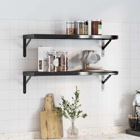 Vidaxl wandschappen 2 st 75x23,5 cm roestvrijstaal zwart