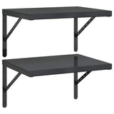 Vidaxl wandschappen 2 st 50x40 cm roestvrijstaal zwart