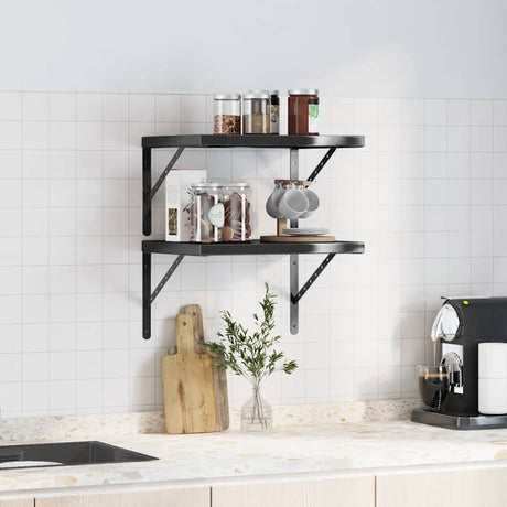Vidaxl wandschappen 2 st 50x40 cm roestvrijstaal zwart