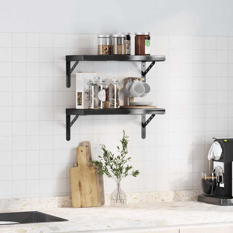 Vidaxl wandschappen 2 st 50x23,5 cm roestvrijstaal zwart