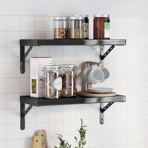 Vidaxl wandschappen 2 st 50x23,5 cm roestvrijstaal zwart