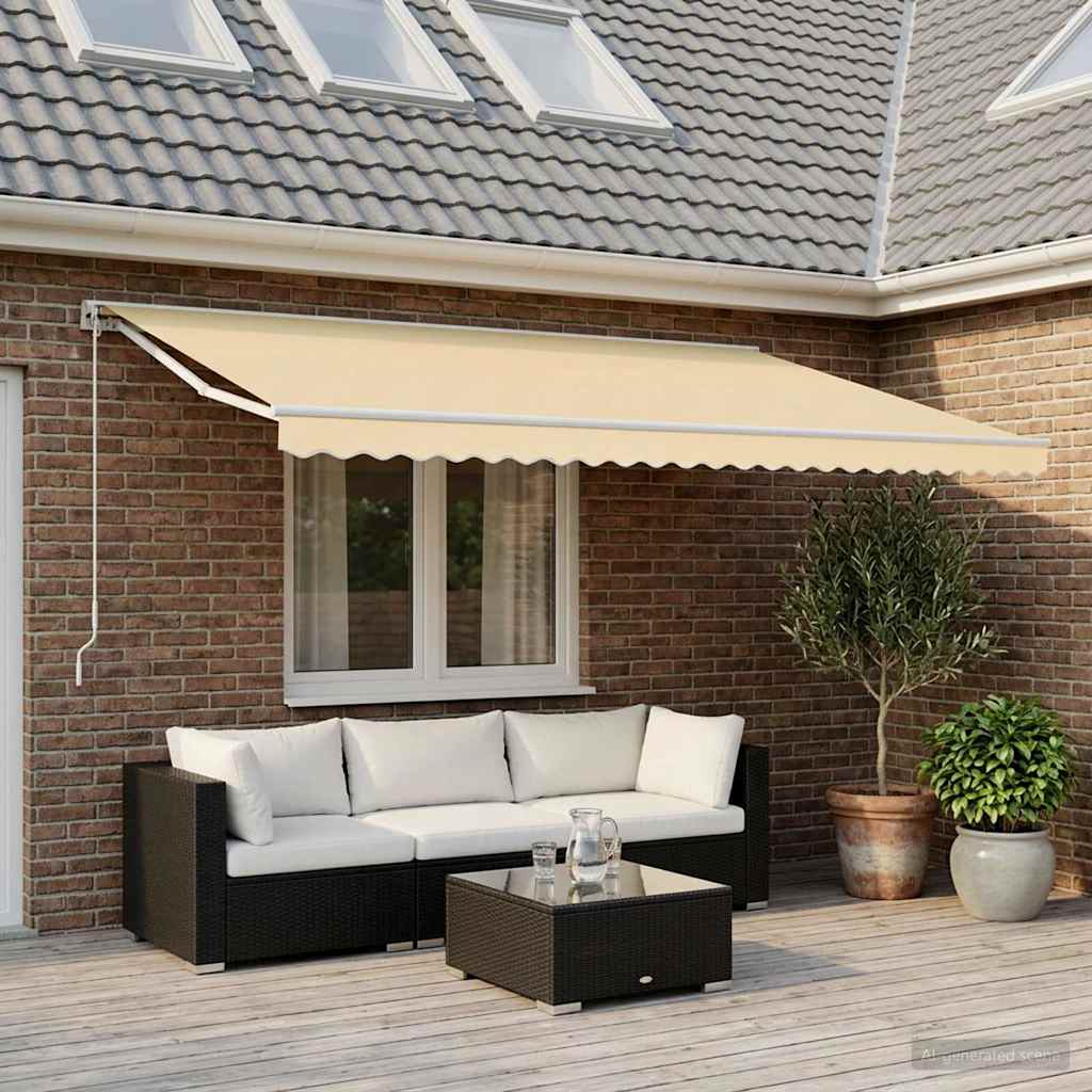Vidaxl vervangingsdoek voor luifelrok gestreept 600 cm crèmekleurig