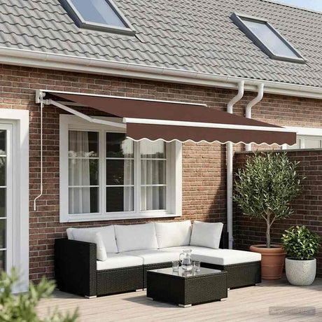 Vidaxl vervangingsdoek voor luifelrok gestreept 350 cm bruin