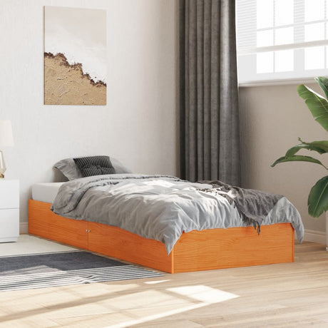 Vidaxl bedframe zonder matras massief grenenhout wasbruin 90x190 cm