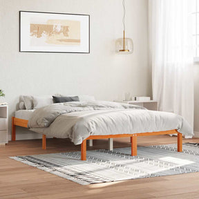 Vidaxl bedframe zonder matras massief grenenhout wasbruin 135x190 cm