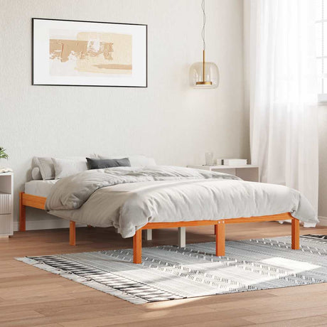 Vidaxl bedframe zonder matras massief grenenhout wasbruin 135x190 cm