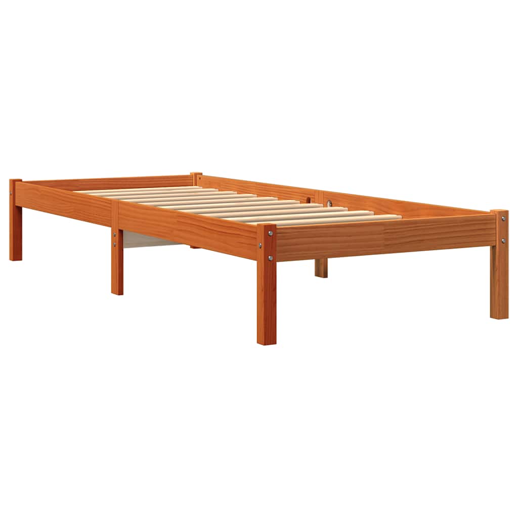 Vidaxl bedframe zonder matras massief grenenhout wasbruin 100x200 cm