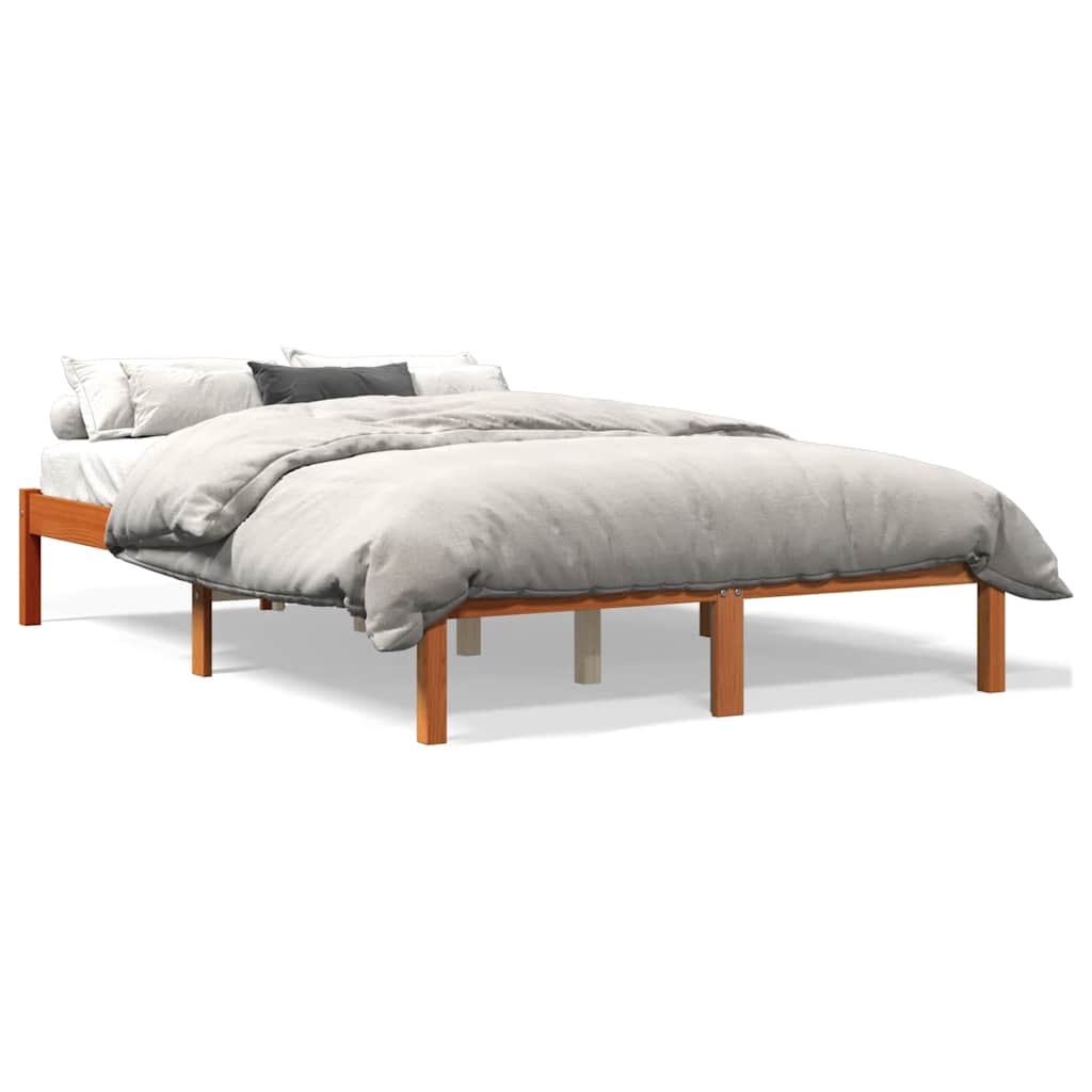 Vidaxl bedframe zonder matras massief grenenhout wasbruin 120x200 cm