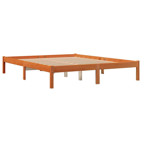 Vidaxl bedframe zonder matras massief grenenhout wasbruin 150x200 cm