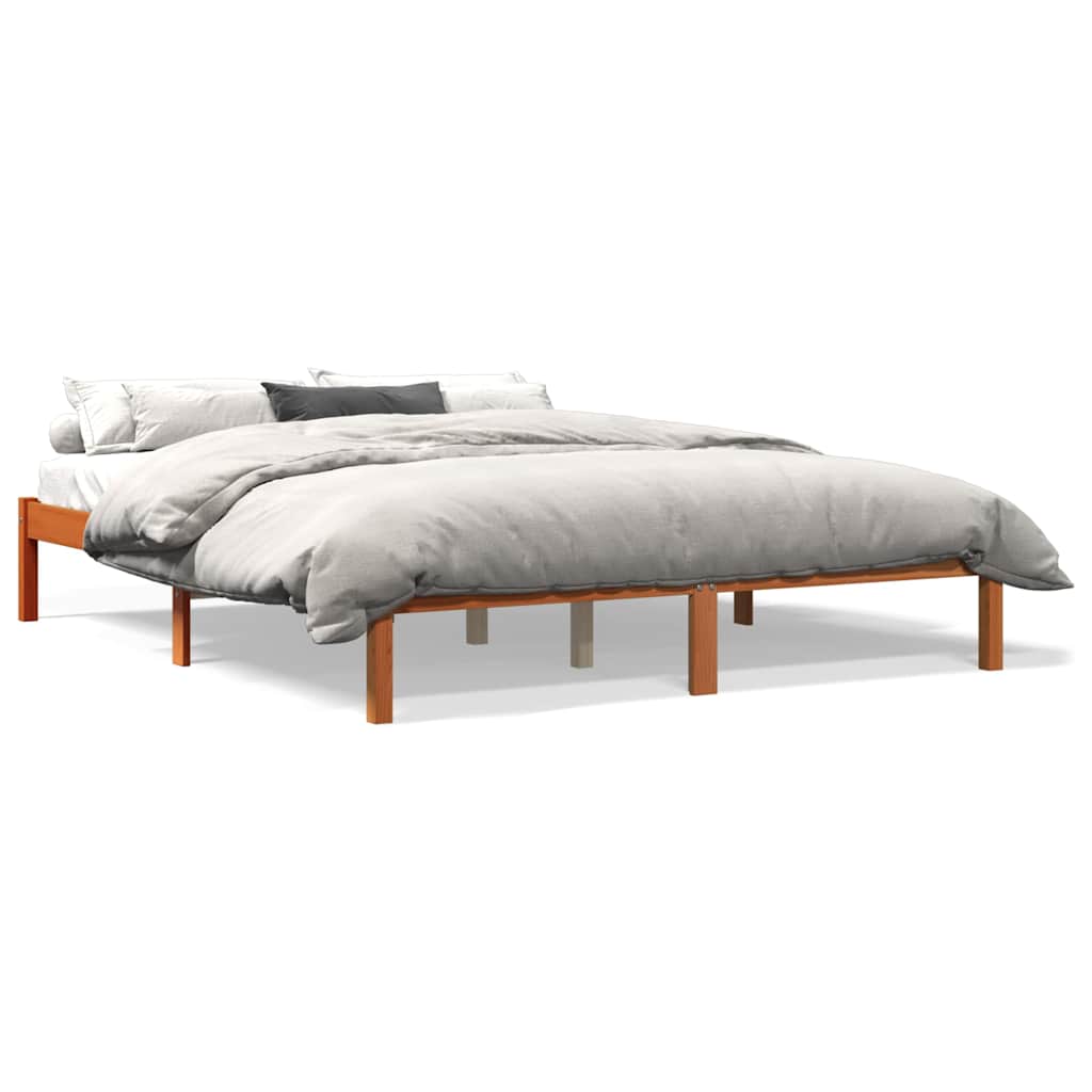 Vidaxl bedframe zonder matras massief grenenhout wasbruin 160x200 cm