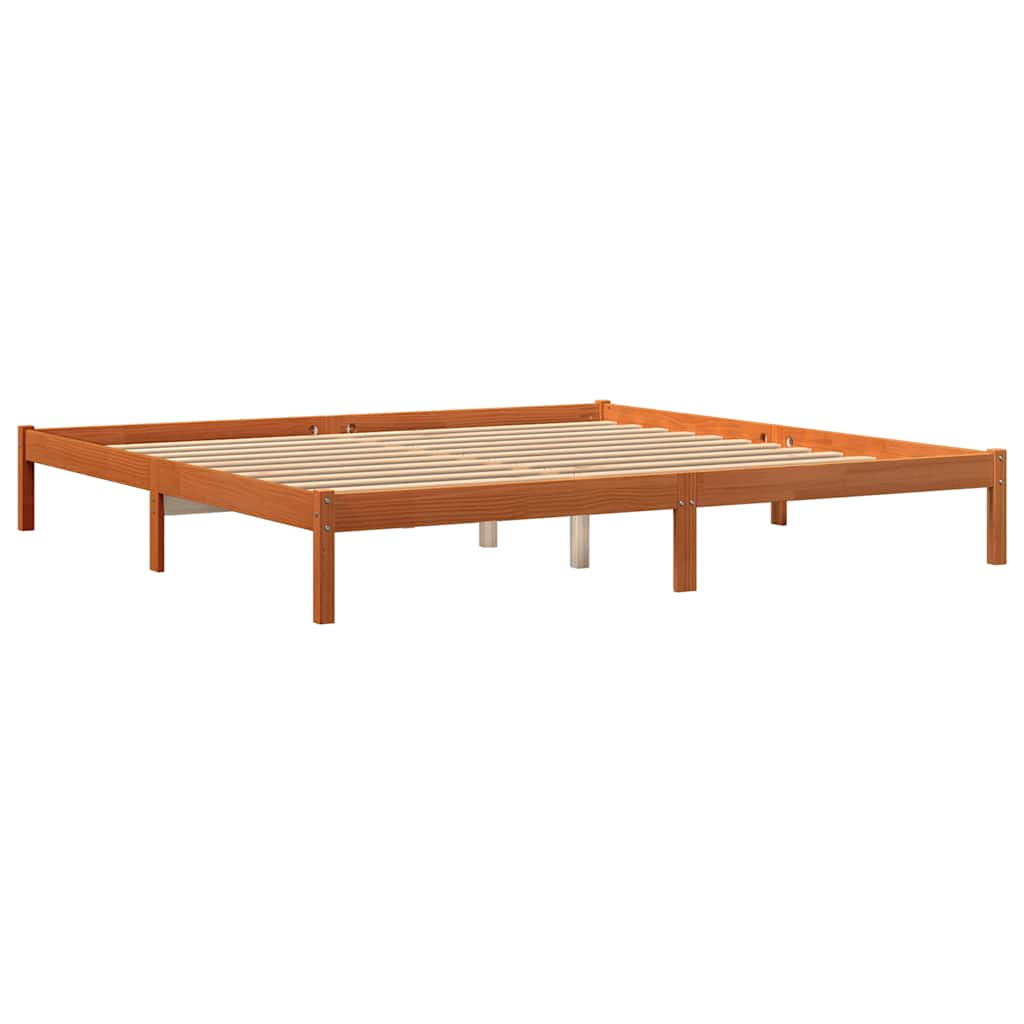 Vidaxl bedframe zonder matras massief grenenhout wasbruin 200x200 cm