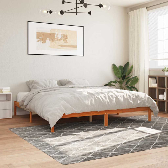 Vidaxl bedframe zonder matras massief grenenhout wasbruin 200x200 cm