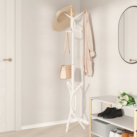 VidaXL Garderobenständer 176 cm pulverbeschichtetes Eisen weiß