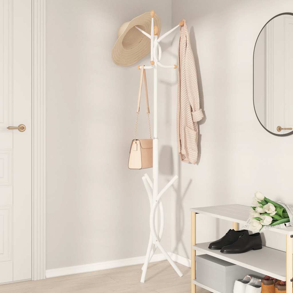 VidaXL Garderobenständer 176 cm pulverbeschichtetes Eisen weiß