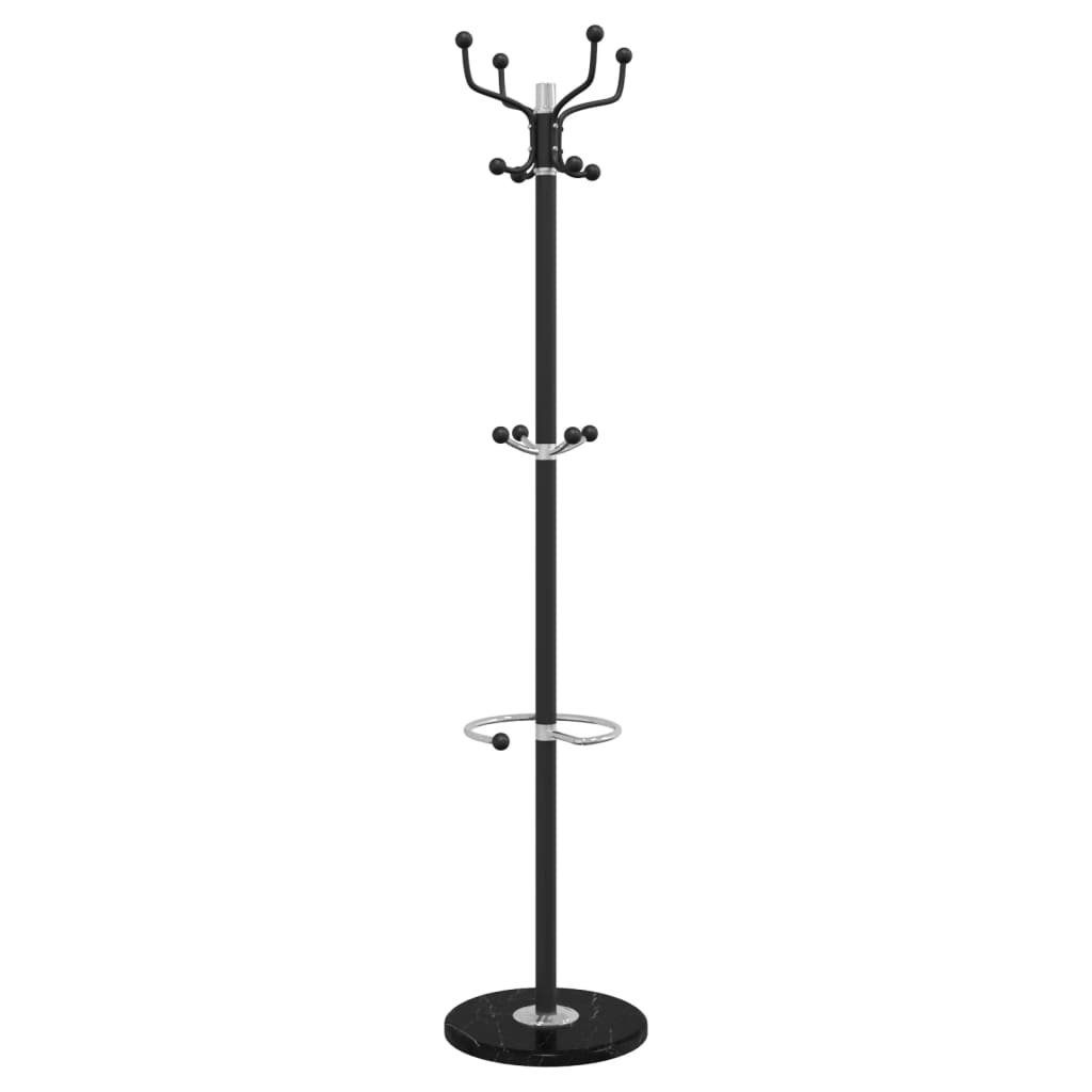 VidaXL Garderobenständer mit Schirmhalter 180 cm pulverbeschichtetes Eisen schwarz