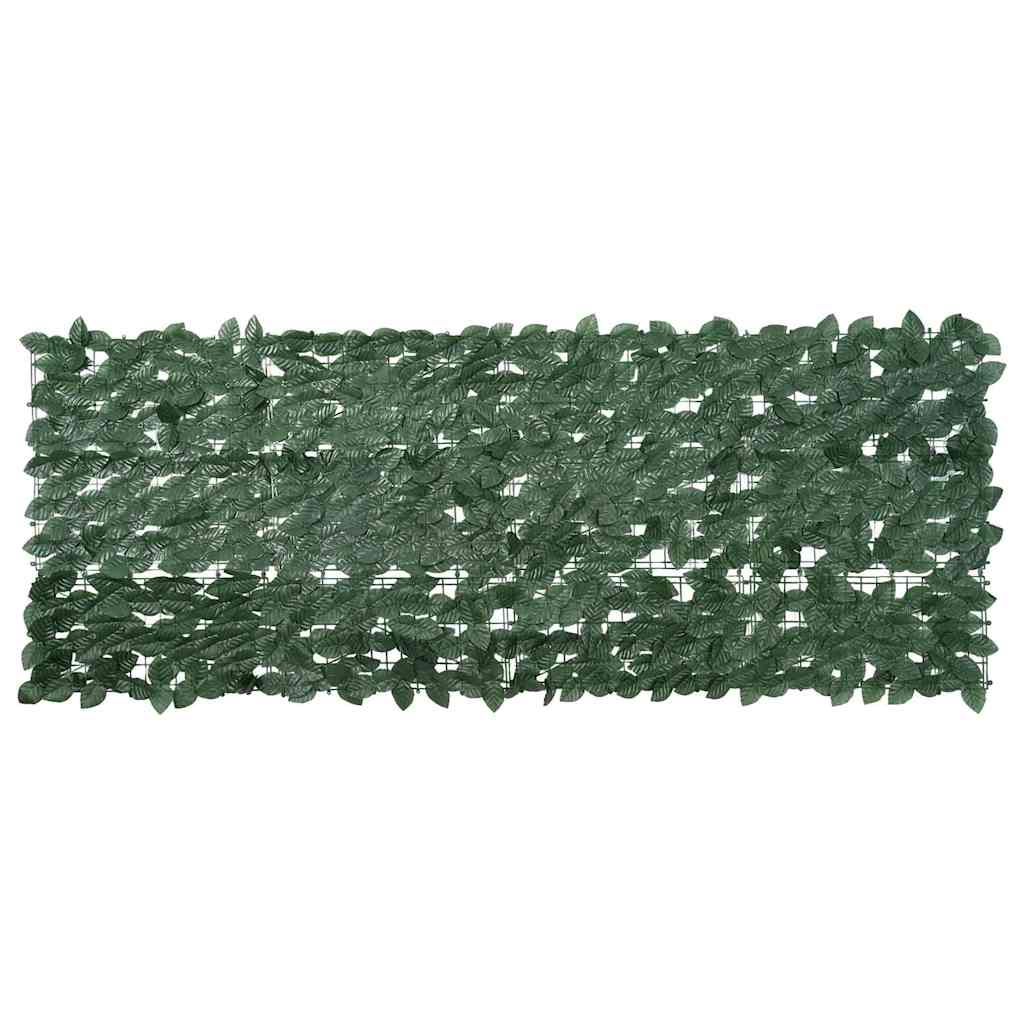 Vidaxxl Balkonschirm mit dunkelgrünen Blättern 200x75 cm