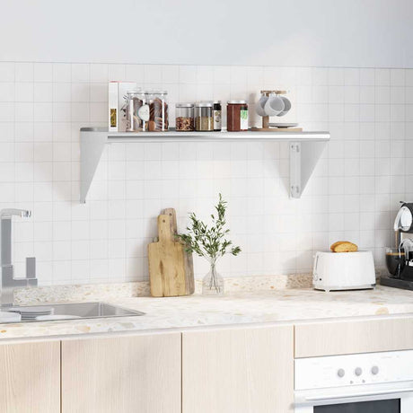 Vidaxl wandschap 100x30x31 cm roestvrijstaal zilverkleurig