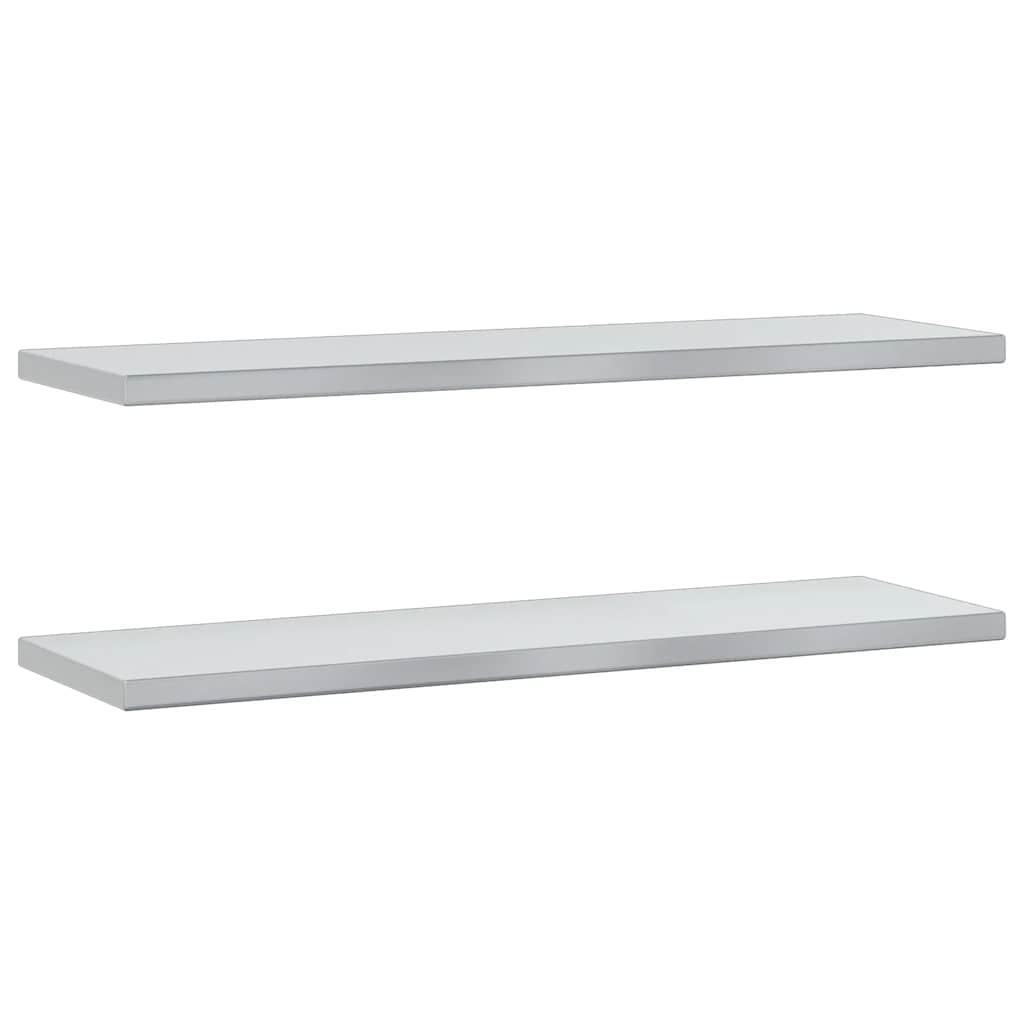 Vidaxl wandschappen 2 st 100x30 cm roestvrijstaal zilverkleurig