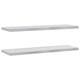 Vidaxl wandschappen 2 st 100x30 cm roestvrijstaal zilverkleurig